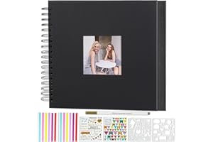 Artmag 8 x 8 Inch DIY Scrapbook Album with Hardcover Kraft Blank Paper Scrap Book with 20 Sheets Photo Album for Guest Book F