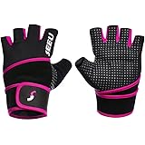 SEEU Women's Men's Weight Lifting Gloves with 17.5" Wrist Wrap for WOD, Gym Workout, Cross Training, Fitness 5 colors Size XS-XL (1 pair)