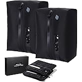 41L Vacuum Packing Cubes for Travel with Pump,Waterproof Travel compression bags for Suitcase, Luggage, Backpack with Manual Air Pump(Black,Large Volume 41L,2-PACK)