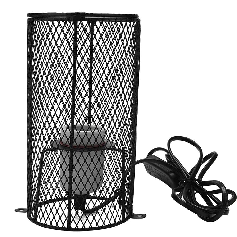 POFET E27 Pet Ceramic Heating Lamp Heater Holder Reptile Infrared Heat Bulb Holder with Anti-hot Bracket for Lizard Turtle
