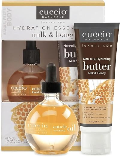 Cuccio Milk and Honey Hydration Cuticle Oil 68ml & Butter 4oz Nail Care