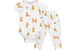 vvfelixl Baby Bodysuits Pants Sets Gnome Mushroom Short Sleeve Baby Clothes for Boys Girls 3M