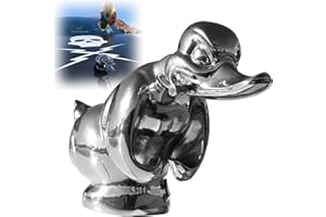 Angry Rubber Duck Hood Ornament - Death Proof Black Convoy Alloy 3D Funny Car Bonnet Ornament (Silver)