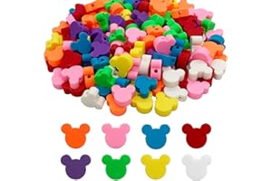 PEVOGON 100 Pcs Mouse Head Polymer Clay Beads Mixed Heishi Spacer Beads Supplies for DIY Bracelet Earring Necklace Jewelry Making