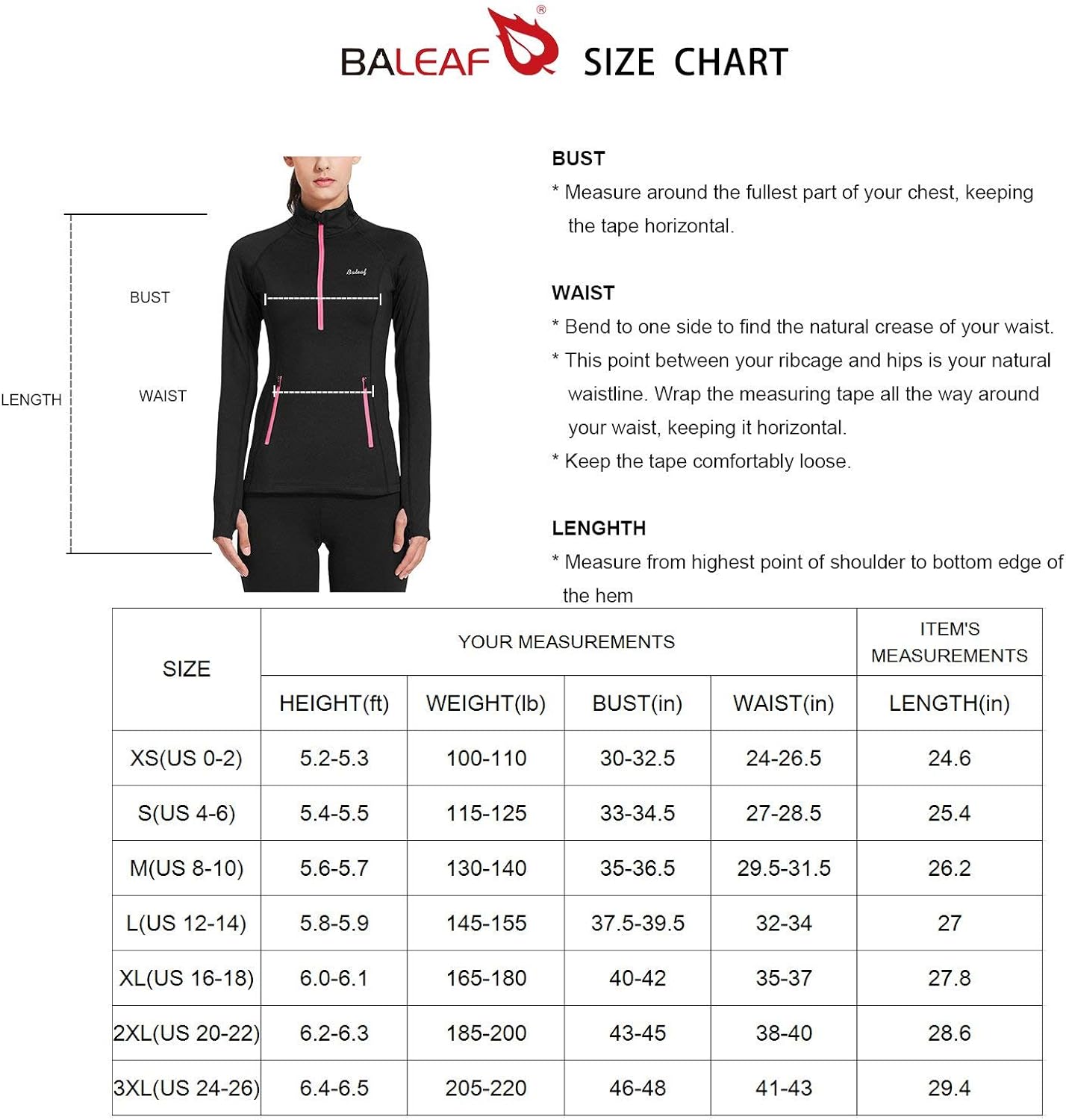BALEAF Women's Thermal Fleece Half Zip Thumbholes Long Sleeve Running Pullover: Clothing