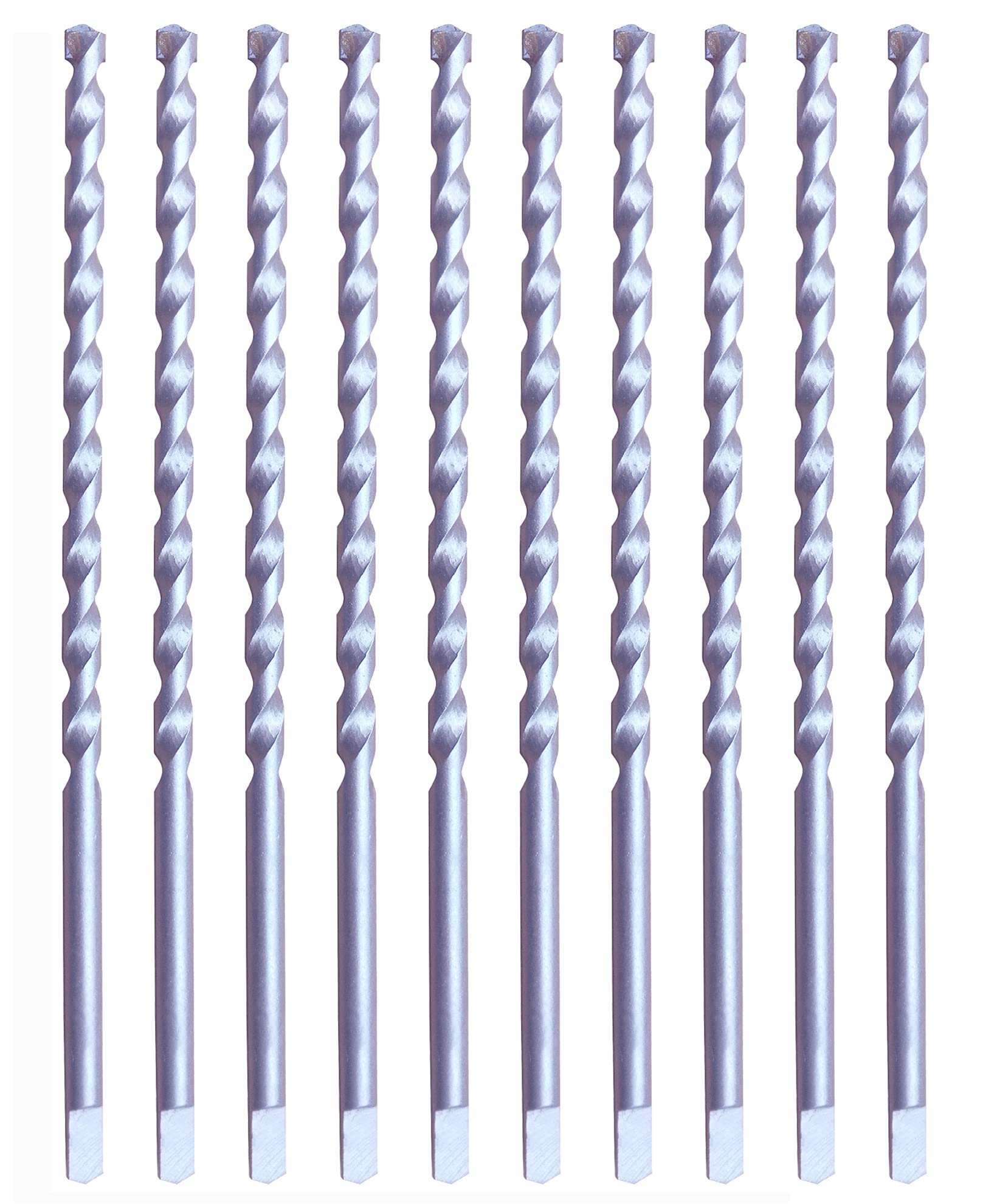 Masonry Drill Bits 5/32 in.x 5-1/2 in. Carbide Tip Flat Shank Drill Concrete Stone Bricks-10Pcs
