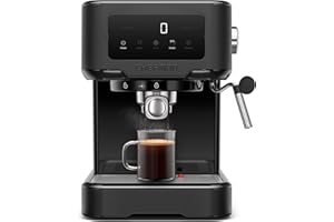 Chefman CraftBrew Espresso Machine, 15-Bar Pump Digital Espresso Maker w/Steam Wand for Latte & Cappuccino, Compact Espresso 
