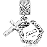 ZakiaHo Christian Theme Religion Bible Verse Cross Charms for Bracelets Compatible with Pandora Bracelets
