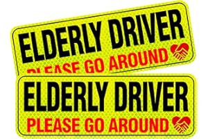PICASSOSKY Elderly Driver Car Magnet,Elderly Driver Signs for Car,Reflective Elderly Driver Magnet for Car,Please be Patient Elderly Driver Magnet for Car
