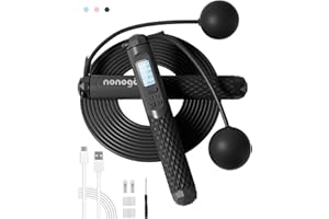 nonogo Cordless Jump Rope with Counter for Fitness - Adjustable Smart Skipping Rope For Men Women Kids Outdoor Speed Boxing Crossfit Workout Exercise Cardio