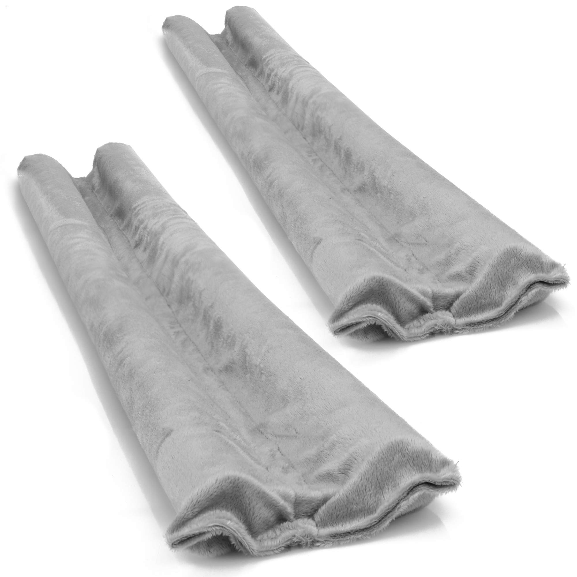 com-four® 2x draft stopper for the door - microfibre door bottom seal - draft stopper with double seal - protection against drafts and noise (02 Stück - grau)