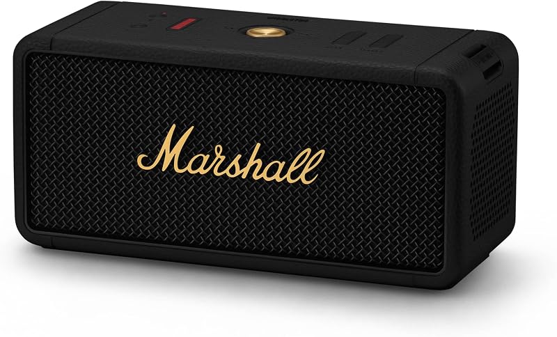 Middleton Altavoz Bluetooth inalámbrico portátil, más de 20 horas de tiempo de reproducción portátil, IP67 a prueba de agua, Negro y Latón