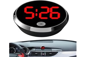 BINIVEIL Digital Dashboard Car Clock, Stick On Clock for Car Dashboard, Automotive Digital Clock, with LED Time Display, Clear LCD Screen, Car Dashboard Watch, Ideal Car Interior Accessory