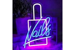 CKTBLEY Nails Neon Sign LED Neon Light Signs Nail Polish Light Up Signs for Wall Decor Colorful Acrylic LED Wall Sign Pink Neon Lights for Bedroom Beauty Room Girly Room Nails Salon Decor