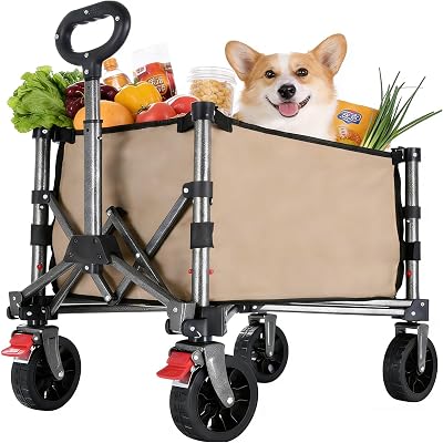 Chariot Pliable 70L 80kg Compact, Fermeture Éclair Latérale