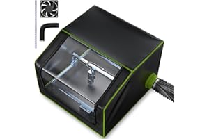 BROVR Laser Engraver Enclosure with Exhaust Fan, Pipe, LED Light, Fireproof Laser Enclosure for Most Laser Cutter, Laser Accessories Effectively Isolates 99% of Smoke, Odor & Dust, Noise Reduction