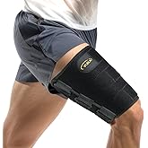 Hamstring Compression Sleeve with 3 Adjustable Straps,Thigh Compression Sleeve for Men Women,Thigh Wrap Compression for Pulled Hamstring,Groin ,Quad,Hamstring Brace for Hamstring Injury, Leg Brace for Upper Thigh support (Black, X-Large)