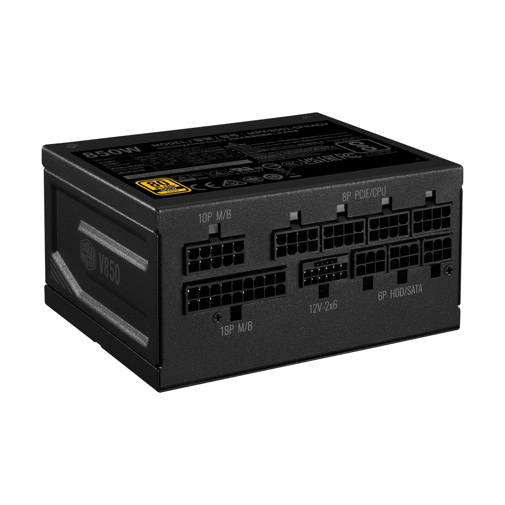 Photo 1 of Cooler Master V850 SFX Gold 850W Fully Modular Power Supply – 80+ Gold Certified SFF PSU, ATX 3.1 & PCIe 5.1 Ready, 90° Angled Cable, Low Noise, Small Form Factor ITX PSU, 10-Year Warranty, Black