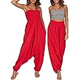 likemary Jumpsuits for Women - Pull Down Romper to Harem Pants Women - One Size Cotton Jumpers - Maxi Length Outfit & Pockets