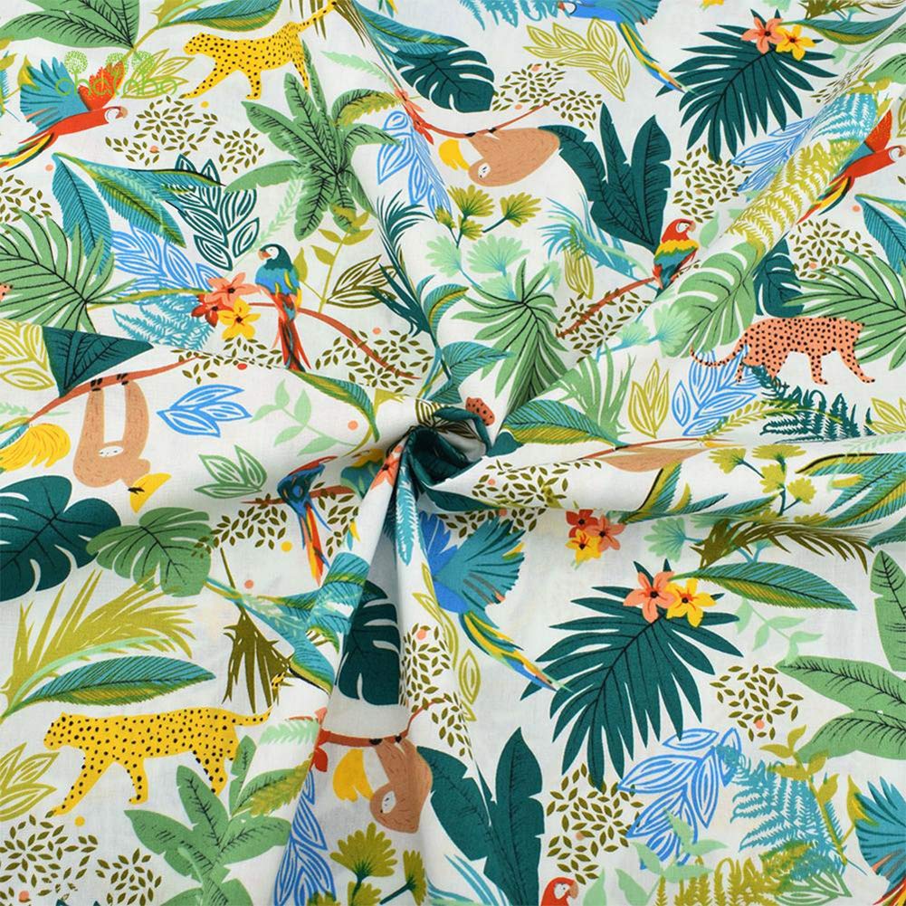 QiMicody Fat Quarters Fabric Bundles, 7Pcs 100% Cotton 19.69” x 15.75” (50cmx40cm) Precut Quilting Fabric Squares Sheets for DIY Patchwork Sewing Quilting Crafting, No Repeat Design (Flower Pattern)