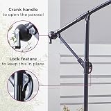Neo 3M Grey Cantilever Parasol Outdoor Waterproof LED Lights Crank Handle Water view 8