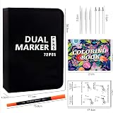 Laconile 72 Dual Tip Art Markers Pens Brushes for Artists Fineliners Colouring view 3