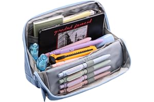 LIGETON Aesthetic School Supplies Cute Standing Pencil Case for Girls Student,Large Capacity Magnetic Flap Standable Pencil Pouch with Zipper,Back-to-school Gifts Big Stationery Travel Organizer for Adults