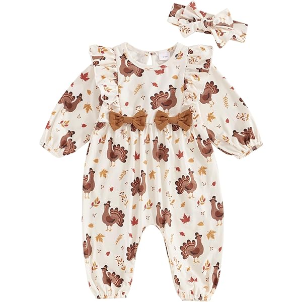 Thanksgiving Outfit For Newborn Infant Girls Clothes Set Baby Long