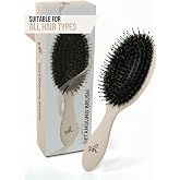 SimplyHair Ultimate Hair Extension Brush &amp; Detangler Anti-Static, Dual Bristle Design, Soft Boar Bristle, Great for All Hair Types &amp; Extensions - Biege Ombre Brush Ideal for Adults &amp; Kids