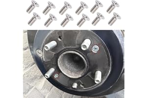 RGOAANC 12PCS Stainless Steel Brake Disc Rotor Screws, Brake Rotor Bolt, Retaining Screws for Front and Rear, 93600-06014-0H Car Hardware Bolts Screw Kit Compatible with Honda Acura (12PCS)