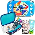 Disney Stitch Pencil Holder Set - Lilo & Stitch Travel Case Bundle Includes Stitch Bag Plus Gel Pens, Stickers, and Door Hanger | School Supplies Accessories