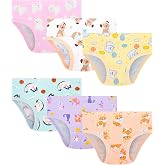 JAHSIYI Girls 100% Cotton Soft Underwear Tagless Panties for 2-12Yrs 6-Pack | Comfortable Undies, Breathable, Cute Patterns, Colorfast, Full Coverage, Elastic Waistband, Durable, Sensory-Friendly Comfort