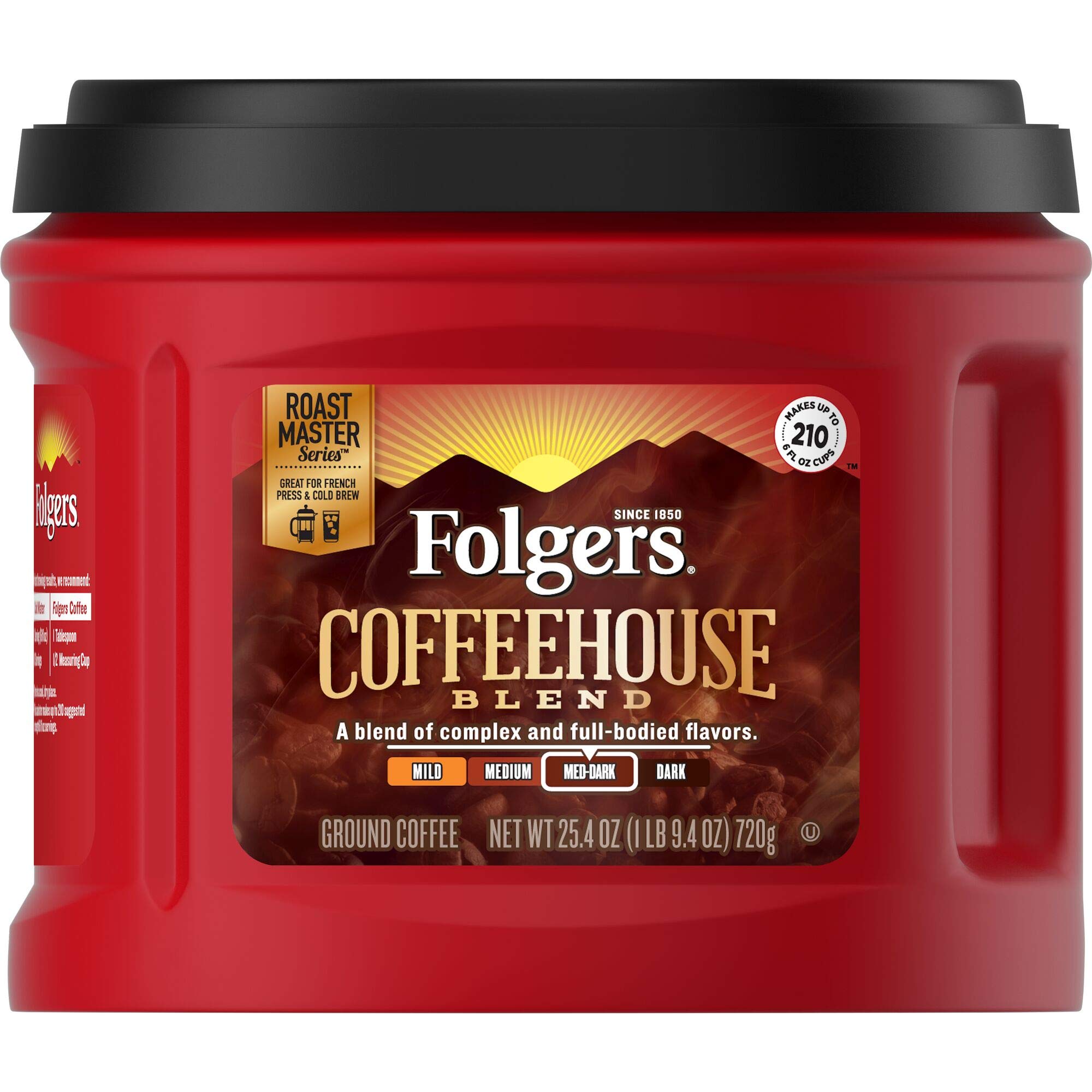 Folgers Coffee House Blend Medium Dark Roast Ground Coffee 720g