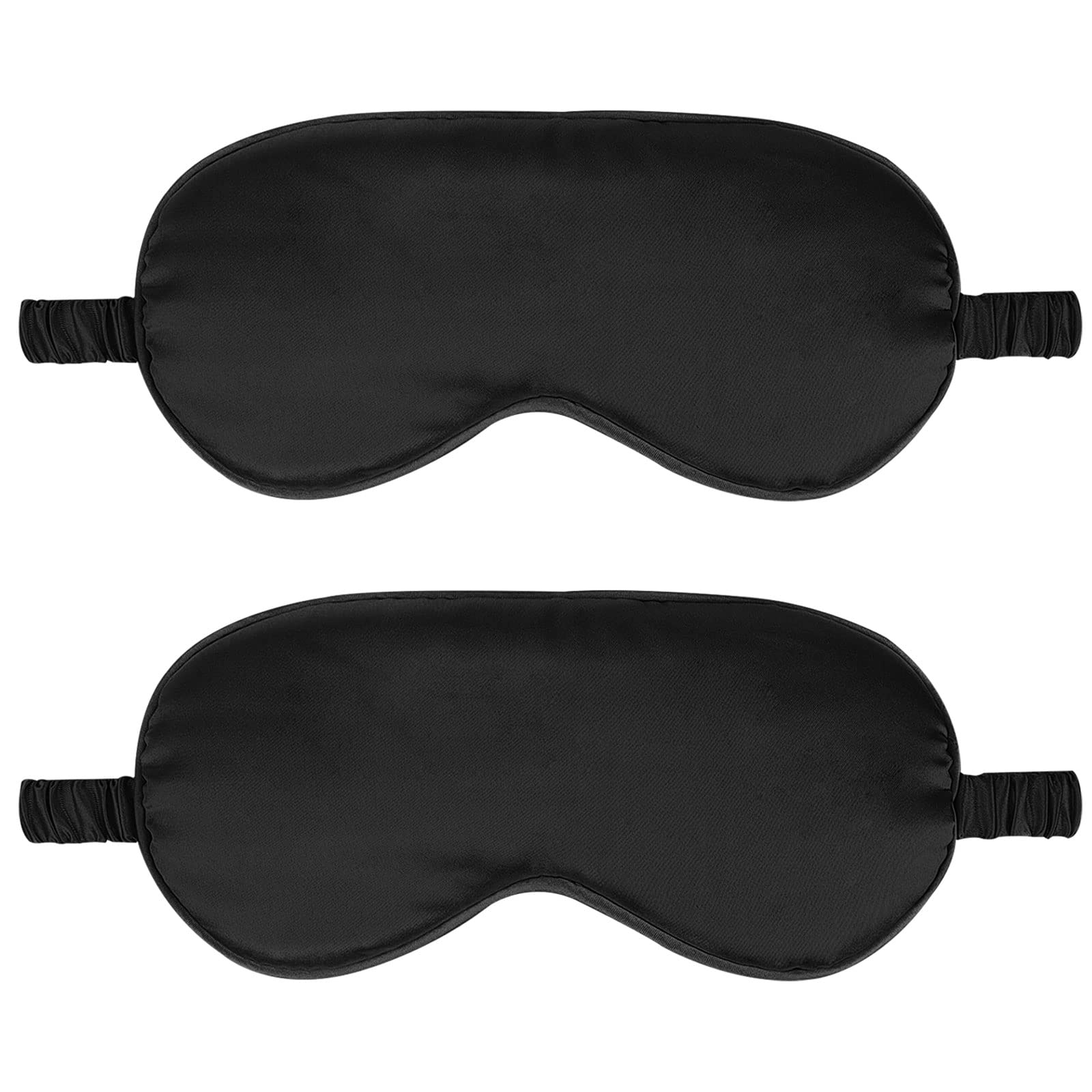 Photo 1 of 2Pack Silk Sleep Mask,Eye Mask for Sleeping,Elastic Blackout Eye Mask & Blindfold for Full Night's Sleep,Travel and Nap(Black)