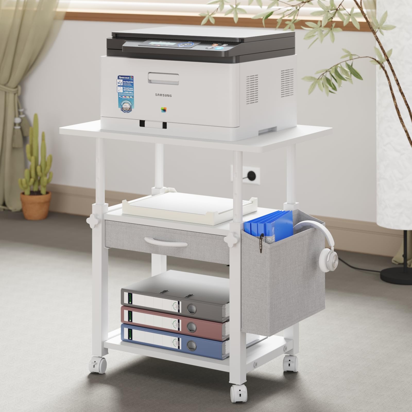 YAOHUOO 2-Tier Desktop Printer Stand With Fabric Botswana