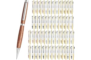 SPEARHEAD PRODUCTS Slimline Pen Kit for Wood Turning || 50 Pack with Multiple Finishes || 7mm Twist Pen Kit (50)