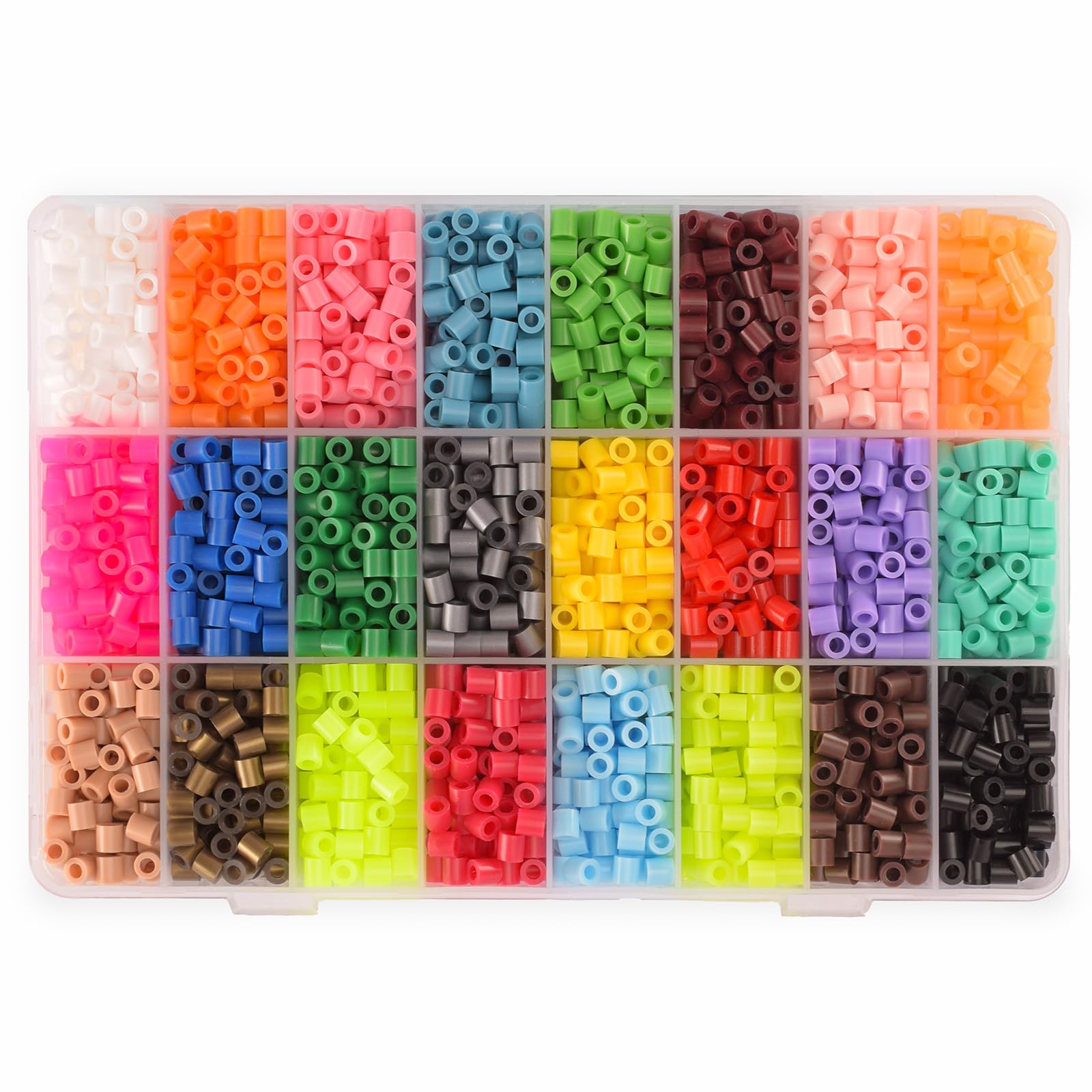 Vaessen Creative Fuse Beads, Mix of 24 Colours, Set of 5000 Pieces in Storage Box, Perfect for DIY Crafts with Kids, Making Jewelry, Homemade Decorations and Other Crafty Ideas