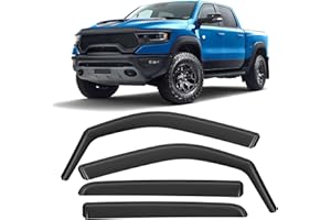 GEARMEISTER Rain Guards for RAM 1500 Crew Cab 2019 2020 2021 2022 2023 2024, in-Channel Durable Side Windows Rain Guard, Wind Deflectors, Vent Visors, Rain Visor, 2019-2024 Ram Window Visor