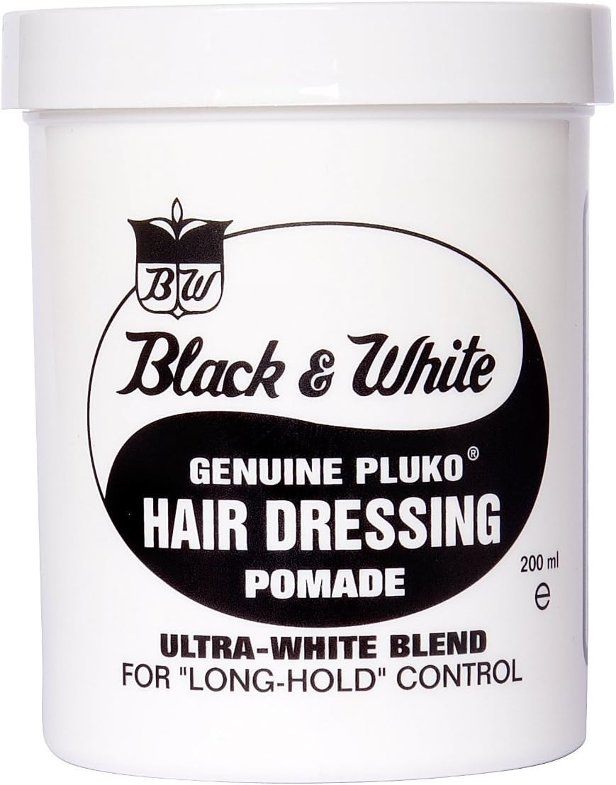 Black And White Pluko Hair Dressing Pomade 200ml Amazon Co Uk Beauty