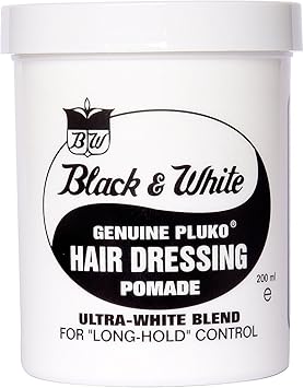 Black And White Pluko Hair Dressing Pomade 200ml Amazon Co Uk Beauty