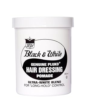 Amazon Com Black White Genuine Pluko Hair Dressing Pomade