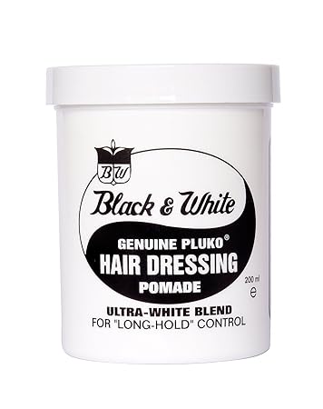 Amazon Com Black White Genuine Pluko Hair Dressing Pomade