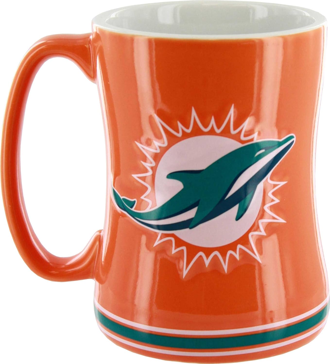Miami Dolphins 15 Ounce Sculpted Logo Relief Coffee Mug