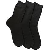 Socks for men 100% cotton, lightweight, breathable socks, Black 3-Pairs (S 6-7)