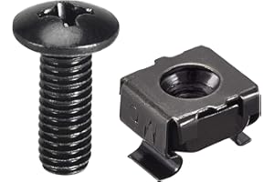uxcell M6 x 19mm Cage Nuts and Screws Carbon Steel for Rack Mount Server Shelve Cabinet Set of 10