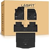 LASFIT Floor Mats and Trunk Mat for Ford Mustang Mach-E 2026 2025 2024 2023 2022 2021 (Cargo Floor in Top Position) All Weather TPE Car Liners, 1st & 2nd Row & Cargo Liner, 4pcs Black