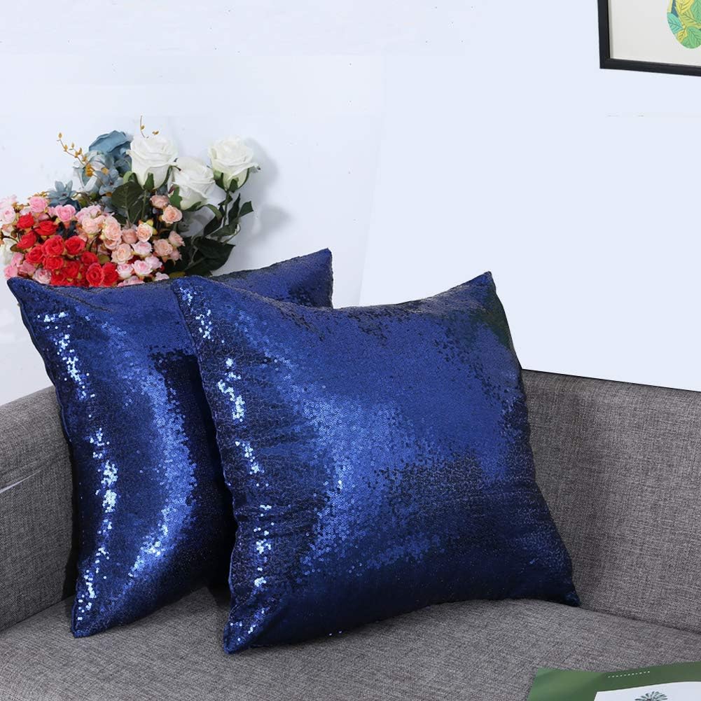 Amazon Com Eternal Beauty Set Of 2 Sequin Decorative Pillow Cover