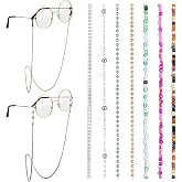 Konohan 7 Pcs Eyeglass Chains Eyeglasses Strap Glasses Holder Necklace Eyewear Chain Reading Lanyard for Glasses Women Men