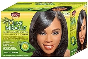 African Pride Olive Miracle Deep Conditioning Anti-Breakage No Lye Relaxer, Regular 1 ea