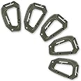 M-Tac Military Plastic Tactical Carabiners - Multi Purpose 3,7х2,2 inches Carabiner Clip Tactical D Ring - Plastic D-Clips Pack of 5